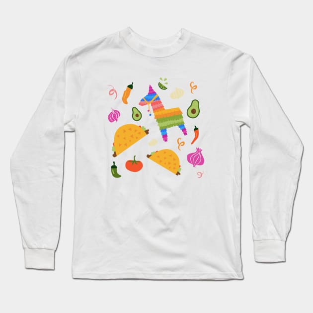 Taco Fiesta Long Sleeve T-Shirt by latheandquill